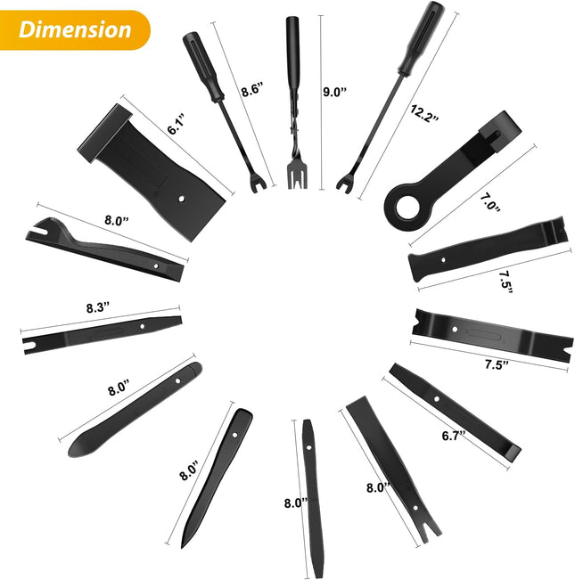 13PCS Auto Trim Removal Tool Kit – Car Panel, Door & Window Pry Tool Set, Blue