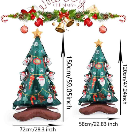 3 PCS Christmas Tree Balloons – Laser Foil Xmas Tree with Star for Parties