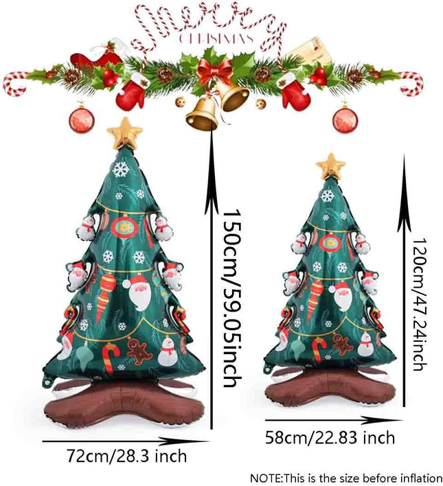 3 PCS Christmas Tree Balloons – Laser Foil Xmas Tree with Star for Parties