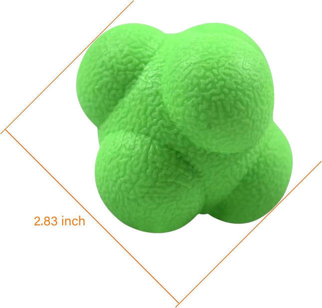 3 Pack Reaction Balls 2.83 Inch Rubber Reflex Training Balls for Hand-Eye Coordination
