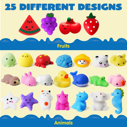 Mochi Squishy Toys Set – 25 Pack Mini Kawaii Stress Relief Party Favors