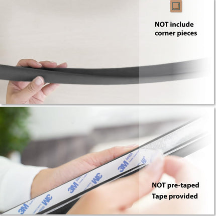 HeftyFit Edge Protector – 6ft Soft Rubber Foam Baby Proofing, Onyx Black