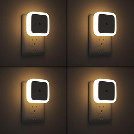 Night Light 4-Pack, Plug-In LED Nightlight, Dusk to Dawn, Warm White