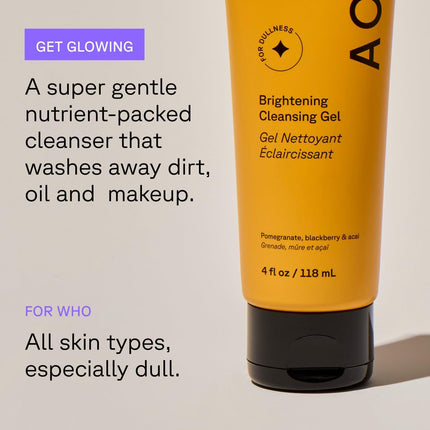 Vegan Face Scrub Brightening Gel with Fruit Extracts for Smooth, Glowing Skin