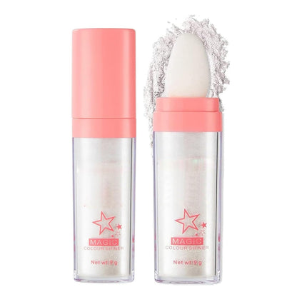 Glitter Powder Highlighter Makeup, Face & Body Shimmer, 3D Glow Blush, Fairy Highlight Powder
