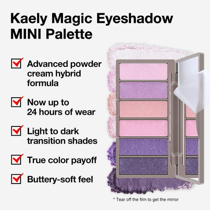 6-Color Purple Eyeshadow Palette 09, Matte Shimmer Glitter, High Pigment Waterproof Vegan Makeup