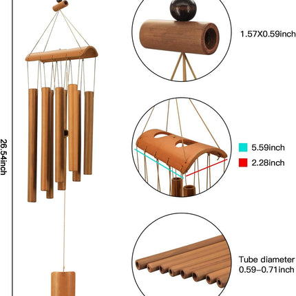 Wind Chimes for Outside – Bamboo, Natural Sounds, Sympathy Gift for Mom & Garden