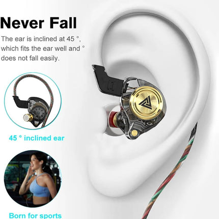 Wired Gaming Earbuds AK3File In-Ear Monitors Deep Bass HiFi Headphones Black