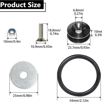 Universal Bumper Quick Release Clips, 4 Black Tabs & 12 O-Rings for Cars