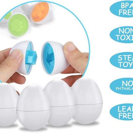 6-Piece Toddler Egg Set – Fun Educational Toy for Color and Shape Recognition