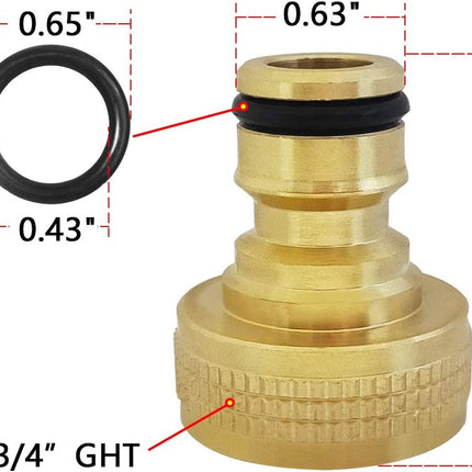 Garden Hose Quick Connect – Solid Brass Fittings, 3/4 inch GHT, 2 Sets Included