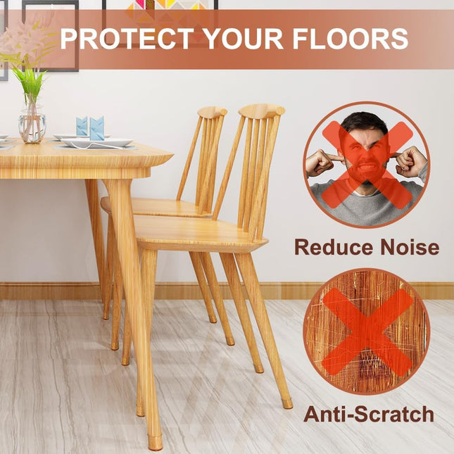 24 PCS Chair Leg Floor Protectors – Silicone & Felt, Anti-Scratch, Noise Reduce