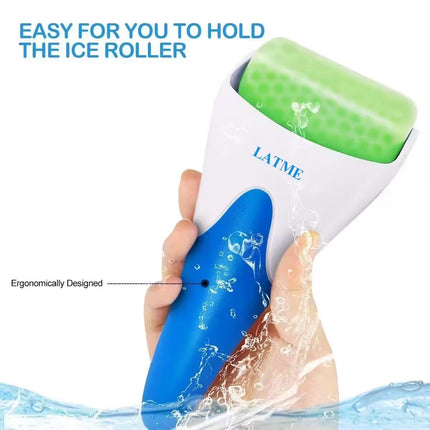 Ice Roller for Face & Eyes, Facial Massage Tool for Puffiness, Migraine & Pain Relief, Green