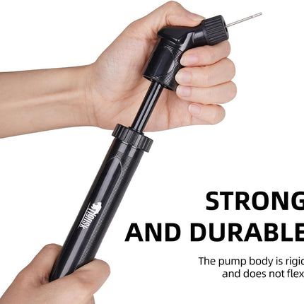 Sports Ball Hand Pump with 6 Needles & Nozzle for Football Soccer Volleyball