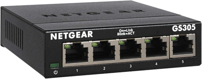 GS305 5-Port Gigabit Ethernet Switch, Plug & Play Home and Office Hub