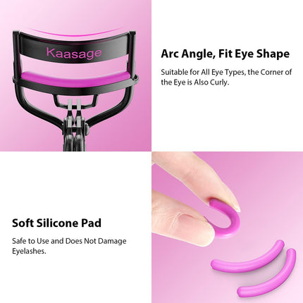 Eyelash Curler with 5 Extra Silicone Pads, Quick Curling Lash Tool for Makeup