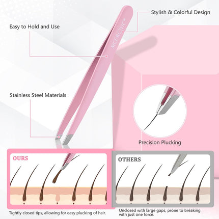 7-Piece Eyebrow Tweezers Set for Women with Scissors & Brush – Perfect Gift Kit