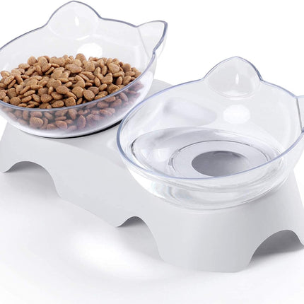 Elevated Cat Bowls – Tilted Anti-Vomiting Bowl for Cats, Puppies & Bunnies