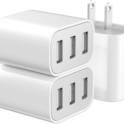 3-Port USB Wall Charger – Compatible with iPhone, iPad, Samsung & Android
