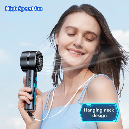 2PCS Portable Handheld Turbo Fan, 7000RPM High-Speed USB Rechargeable Cooler