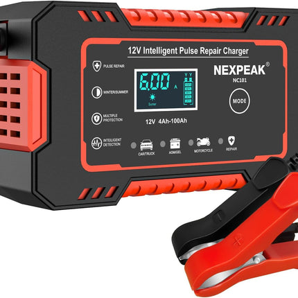 12V 6A NC101 Smart Battery Charger Automotive Trickle Maintainer with Temp Compensation