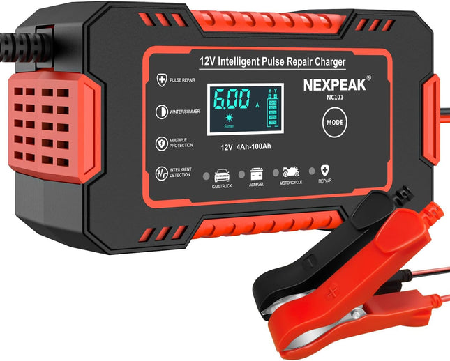 12V 6A NC101 Smart Battery Charger Automotive Trickle Maintainer with Temp Compensation