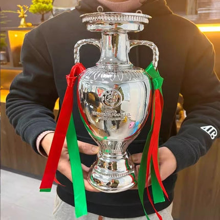 Europe Soccer Trophy Cup Silver Football Championship Award Collectible Fan Souvenir 6-17 Inch