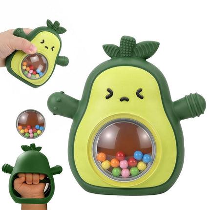 Baby Teether Avocado Mitten – BPA-Free Teething Toy for 3+ Month Infants