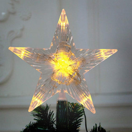 LED 6" Christmas Tree Topper Star – Rustic Battery Lighted Holiday Decor