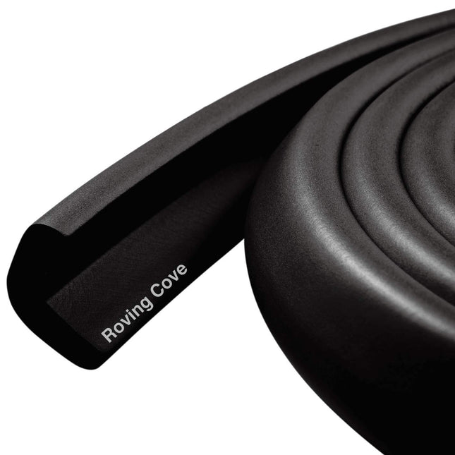 HeftyFit Edge Protector – 6ft Soft Rubber Foam Baby Proofing, Onyx Black
