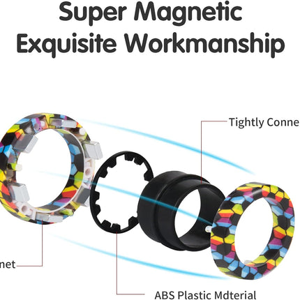 Magnetic Rings Fidget Set – 3PCS Spinner Toys for Anxiety & Stress Relief