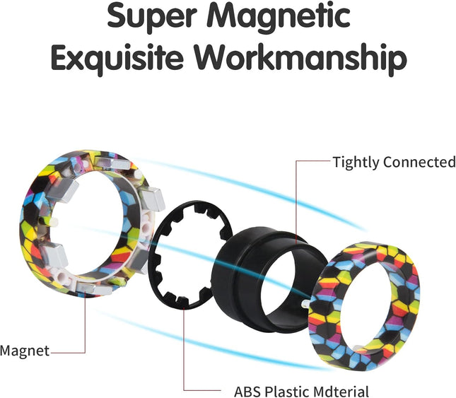 Magnetic Rings Fidget Set – 3PCS Spinner Toys for Anxiety & Stress Relief