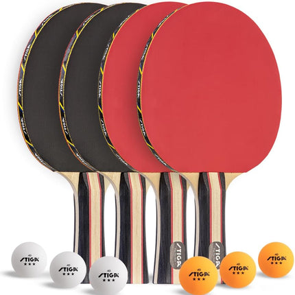 Table Tennis Set 2/4 Player Rackets 3 Star Balls 5 Ply Blade USATT Approved