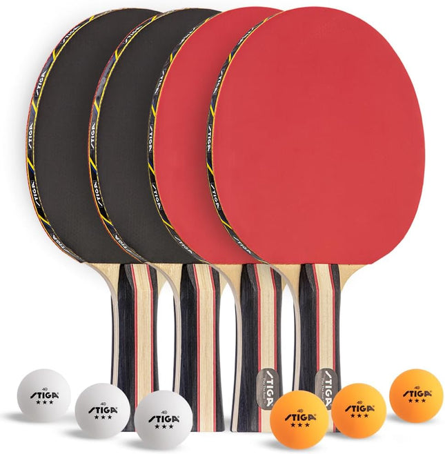 Table Tennis Set 2/4 Player Rackets 3 Star Balls 5 Ply Blade USATT Approved