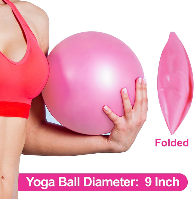 Mini Exercise Barre Ball – 9” for Yoga, Pilates & Core Training, with Straw