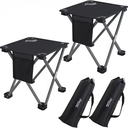 2 Pack Portable Folding Camping Stool, Lightweight Compact Seat with Carry Bag