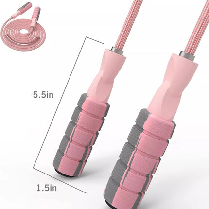Pink Weighted Jump Rope for Women & Children – Adjustable Skipping Rope for Exercise