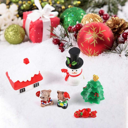 38PCS Mini Christmas Figurines – Resin Santa, Snowman & Tree DIY Crafts