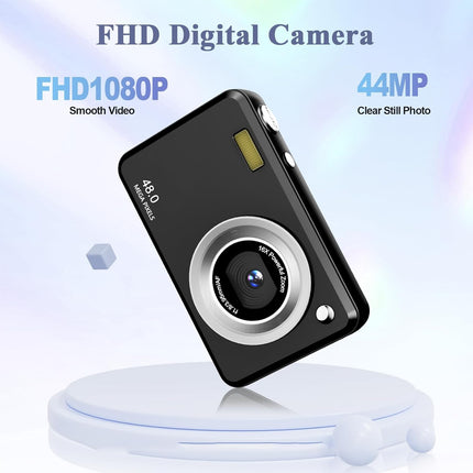Compact Kids Camera 1080P FHD 48MP 16X Zoom Anti-Shake 32GB Card