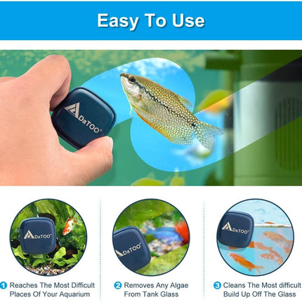 DaToo Mini Magnetic Aquarium Glass Cleaner Scrubber Strong N38 Magnet for Fish Tanks