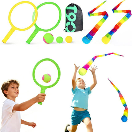 Toss Catch Ball Game Set with Dual Sided Paddles for Kids Outdoor Play