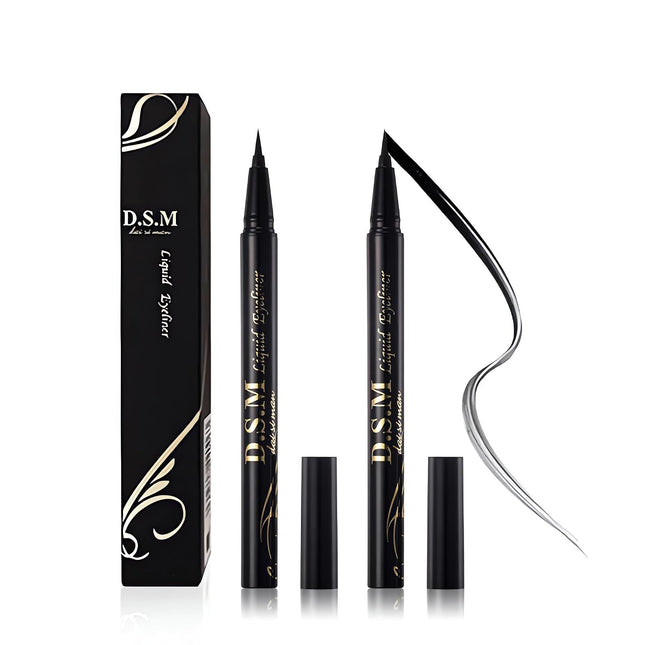 2PCS Waterproof Liquid Eyeliner Pens, Long-Lasting Smudge-Proof Black Precision Liner