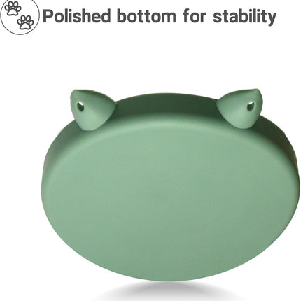 Slow Feeder Cat Bowl – Silicone, Easy to Clean, Dry & Wet Food, Green/Blue