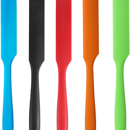 5PCS Silicone Jar Spatulas, Long-Handle Sourdough, Cake Cream & Butter Scrapers
