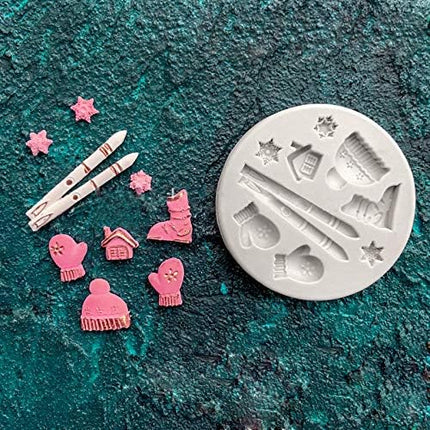 3PCS Christmas Silicone Molds – 26 Cavity Snowflake & Snowman Fondant Molds