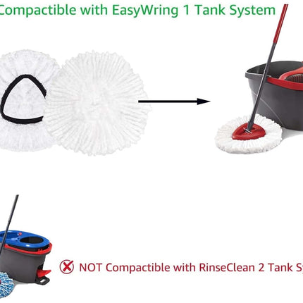 4 Pack Microfiber Spin Mop Replacement Heads, Deep Clean Washable Refills