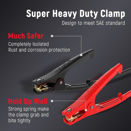 12 Feet 8 Gauge Jumper Cables – Heavy Duty for Jump Starting Car Batteries with Carry Bag