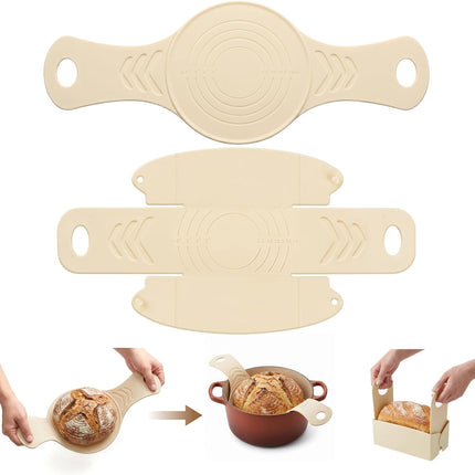 2-Piece Silicone Bread Sling Set, Oval & Round Dutch Oven Baking Mats
