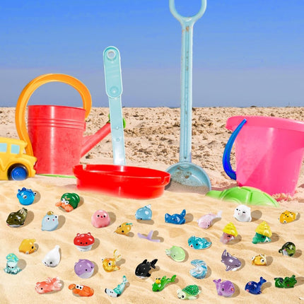 36pcs Mini Ocean Resin Animals – Tiny Sea Figurines for Aquarium & Fairy Gardens