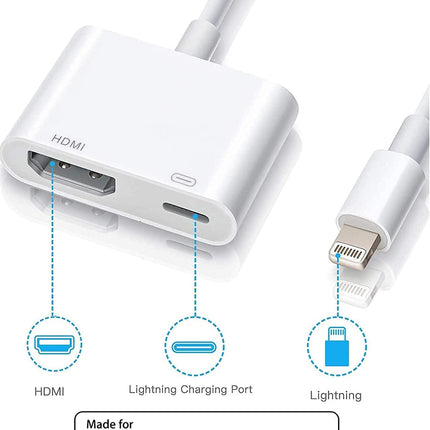 Lightning to HDMI Adapter for iPhone & iPad – MFi Certified 1080P